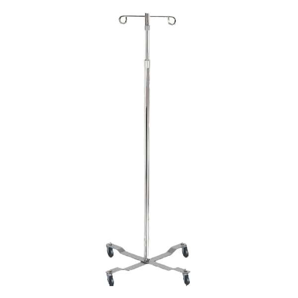 IV Stand Floor Stand 2-Hook 4-Leg, Rubber Wheels Image Product Image