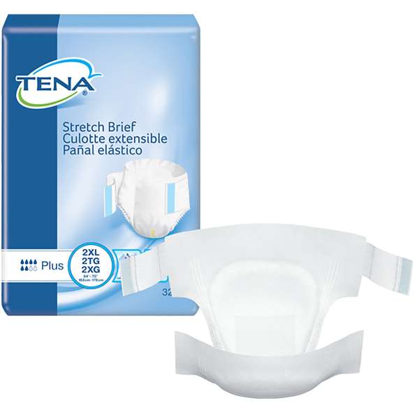 Brief Tena Stretch Plus 2XL Hvy Abs 32/PK Image Product Image