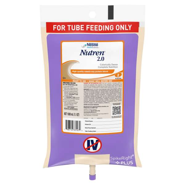 Nutren 2.0 Vanilla 2000 Cal 1000mL 33.8 oz Bag EA Image Product Image