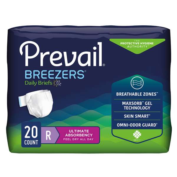 Brief Prevail Breath Reg Lg 40-49 Waist 15/PK Image Product Image