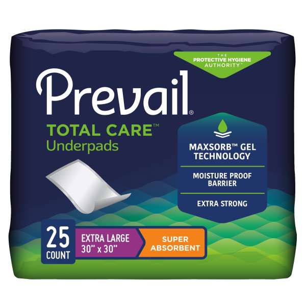 Underpad Prevail 30x30 Hvy Abs X-Lg 25/PK Image Product Image