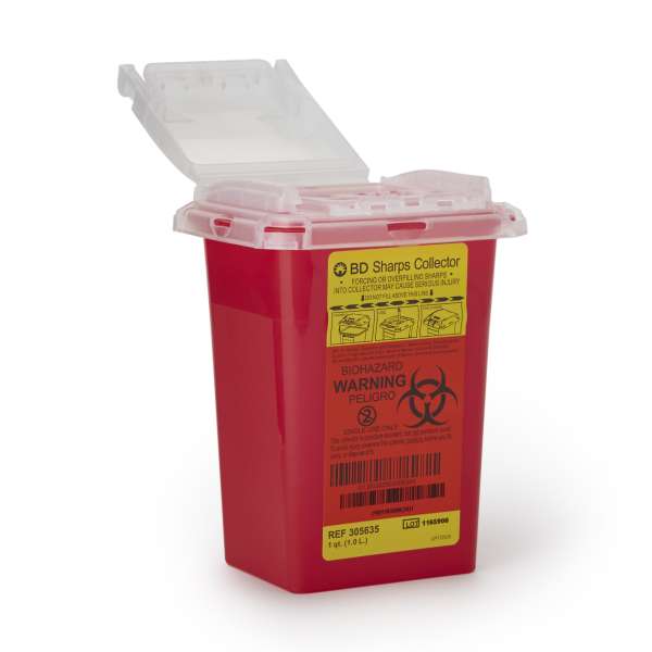 Sharps Container 1 Qt Red Latex Free Image Product Image