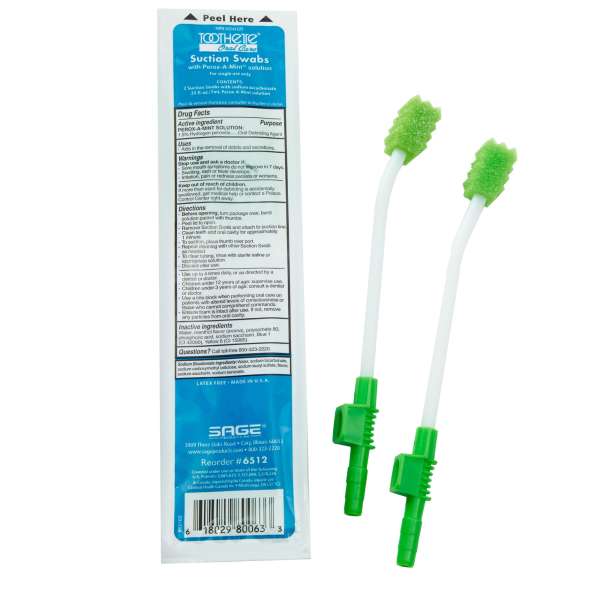 Toothette 2/pk Suction Swabs, Mint Solution Image Product Image