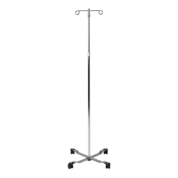 IV Pole Floor Stand 2-Hook 4 Wheels Image Product Image
