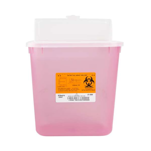 Sharps Container 2gal TransRed Horizontal Entry EA Image Product Image