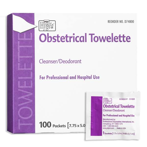 Wipes Obstetrical, 5x7.88 Packet, 100/BX Image Product Image