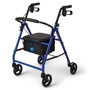 Walker Rollator Steel 6 Wheels Blue 350Lb Cap Product Image