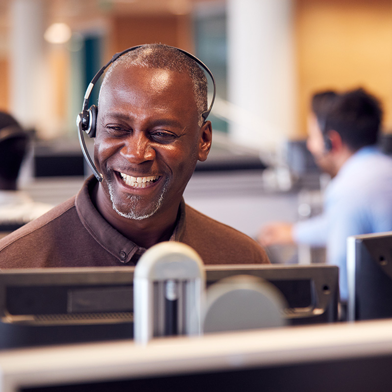 smiling customer service representative